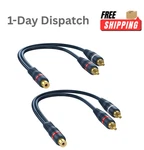 Dteedck Rca Splitter 1 Female To 2 Pack Audio Video Cable 8 Inch Dark Blu. Fixed Price $12.52.
