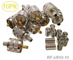 10-PACK, Uhf PL-259 Male Crimp Type Rf Connectors For RG8X, LMR240 Coax Wire. Fixed Price $22.95.