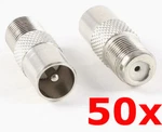 50 Pack - Pal To Type Female Jack Adapter Coax Tv Radio Antenna Converter. Fixed Price $69.95.