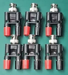 Lot Of Pomona 1296 Bnc Male Double Binding Post Banana Jack Adapters. Fixed Price $49.99.