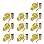 10PCS Sma Female Bulkhead Crimp Connector Gold-plated For RG316 RG174 Cable. Fixed Price $21.01.