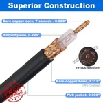 Yotenko RG213 Jumper Cable 1FT, Uhf PL259 Male To Coax. Fixed Price $20.00.