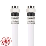 Postta RG6 Coaxial Cable 10FT Quad Shielded White F-male Connectors. Fixed Price $20.00.