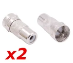 2 Pack Rca Female Jack F-type Plug Coax Adapter Radio Connector RG59/6. Fixed Price $5.99.