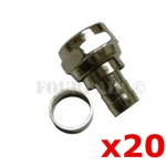 20 Pack Lot RG59 Coax Cable F-type 2PC Crimp-on Connector Plug Cctv Dvr Male. Fixed Price $7.89.