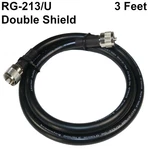 3' Ft Jumper Rf Coax Cable Assembly Low Loss RG213 Uhf PL259 Male Connectors. Fixed Price $12.50.