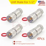 4PCS PL259 Uhf Male Connector For 1/2" Corrugated Coaxial Cable Andrew LDF4-50A. Fixed Price $24.99.