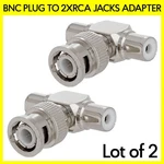 2 Pack Bnc Plug Dual Rca Jack Adapter Coax Cable Splitter Connector Converter. Fixed Price $8.99.