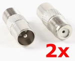 2 Pack - Pal To Type Female Jack Adapter Coax Tv Radio Antenna Converter. Fixed Price $6.95.