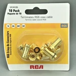 Rca RG6 Coaxial F Connectors 10 Pack Gold Crimp Cable Tv Sat Ant New Sealed. Fixed Price $5.99.