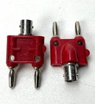 Lot Of 2 Pomona 1856 Red Bnc Female Dual Banana Plug Jack Test Adapters. Fixed Price $20.99.