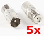5 Pack - Pal To Type Female Jack Adapter Coax Tv Radio Antenna Converter. Fixed Price $9.49.