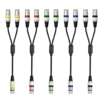 Hualeu 5PACK Color 1.5FT Xlr Female To Dual Y Splitter Cable, 2. Fixed Price $55.58.