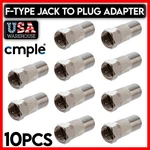 F-type Plug Jack Adapter Connector Coaxial Converter Length Extender 10 Pcs. Fixed Price $10.49.