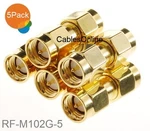 5-PACK Sma Adapter Male/male Gold Coupler Gender Changer, RF-M102G-5. Fixed Price $9.95.
