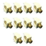 10 Leviton Almond Quickport Gold Coaxial Cable Connector Jacks 40831-BA. Fixed Price $24.99.