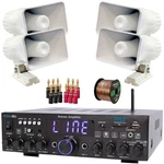 Pyle PDA4BU Usb Bluetooth Receiver, 4X 6'' 50W Pa Horn Speakers, Banana Plugs. Fixed Price $190.49.