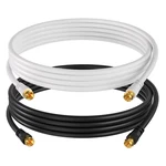 RG6 Dual Extension Coaxial Cable Digital Antenna Hdtv Vhf Uhf White Black. Fixed Price $15.28.