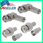 Bnc Male Connector Right Angle Twist Crimp Type RG6 RG59 Coax Cable Plug. Fixed Price $8.39.