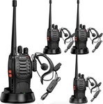 Rechargeable Long Range Two-way Radios With Earpiece 4 Pack Arcshell Black. Fixed Price $80.31.