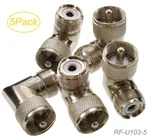 5-PACK Uhf PL259 To SO239 Female Right Angle Adapter, RF-U103-5. Fixed Price $16.99.