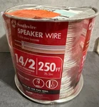 Southwire 250-FOOT-PACKAGE, 14/2 Clear Stranded Cu Speaker 56650844. Fixed Price $63.60.