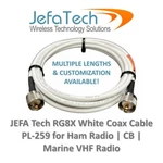 Jefa Tech RG-8X White Coax PL-259 For Ham Radio Cb Marine Vhf Ais Lot. Fixed Price $19.95.