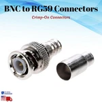 Bnc Male RG59 Crimp Connector Adapter Coaxial Cable Security Cctv Lot. Fixed Price $43.99.