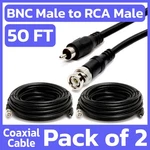 2 Pack 50 Feet Bnc To Rca Cable Adapter RG59 Coaxial Wire Cctv Audio Video Cord. Fixed Price $22.99.