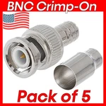 Pack Bnc Male Crimp Connector RG59 Coaxial Cable Cctv Video Plug Adapter. Fixed Price $9.39.