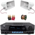 Pyle PT260A Radio Home Audio Receiver, 2X 8'' 65W Pa Horn Speakers, Banana Plugs. Fixed Price $217.99.