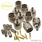 10-PACK, N-type Male Crimp 50-OHM Rf Connectors For RG8X, LMR240 Coax Wire. Fixed Price $23.95.