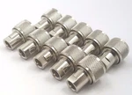 50PCS Rf Fme Adapter Male To Uhf Delrin Insulation Gold Pin Nickle Body. Fixed Price $119.95.
