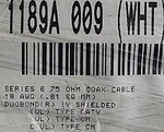 Belden 1189A 18AWG Bccs RG-6Q Quad Shield Broadband Coaxial Cable White /100FT. Fixed Price $49.99.