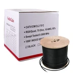 Cable Etl Listed RG6 18AWG Coaxial Quad Shielded Black Spool 1000 Ft. Fixed Price $134.51.