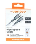 Ventev High Speed 6 Ft Braided Cable 2X The Copper For Faster Charging New. Fixed Price $13.99.