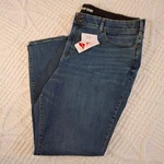Lands' End Womens 26W Straight Leg Jeans Blue Hidden Control Panel Stretch Nwt. Fixed Price $29.99.