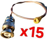 15X Nos RG-316 Coaxial Cable Bnc Male To Sma 17" Rf Pigtail 50 Ohm Lot!. Fixed Price $18.89.