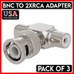 Dual Rca Female Bnc Adapter Coax Connector Splitter Converter 3 Pack. Fixed Price $7.99.