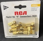 Rca Coax RG6 Twist-on F-connector 10-PACK VH5910R. Fixed Price $6.99.