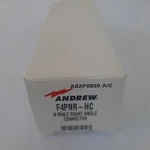 Andrew P/n: F4PNR-HC; Male Right Angle Connector For 1/2" FSJ4-50B Coax Cable. Fixed Price $17.99.