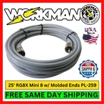 Workman 8X-25-PL-PL-GRY 25FT RG-8X Antenna Coax Patch Cable Gray Molded PL-259S. Fixed Price $27.95.