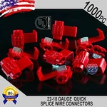1000 Pack 22-18 Gauge Red Quick Splice Tap Wire Connectors Install Terminals Ul. Fixed Price $69.50.