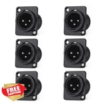 Qlxhbot Xlr Male Panel Mount Jacks 3 Pin Audio Connector Black 6PCS. Fixed Price $20.00.