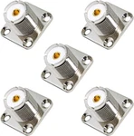Uhf Panel Mount, 5 Pack Female SO239 Chassis 4-HOLE Jack Flange Solder Cup. Fixed Price $14.70.