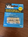 Ideal 84-039 RG-6 Twist Style Coax Cable F-connectors Nd 4766-1. Fixed Price $9.09.