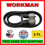 Workman 3' Coaxial Cable 95% Shield W/ Molded PL-259 Ends Ham/cb Radio Antenna. Fixed Price $9.34.
