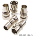 5-PACK UG-176/U Reducer For RG-59/ RG-8X W/OD-6MM PL-259 Plugs, RF-U176-5. Fixed Price $8.98.