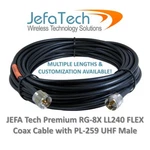 Jefa Tech Premium RG-8X LL240 Flex Coax Cable With PL-259 Uhf Male Lot Usa. Fixed Price $161.95.