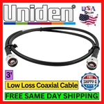 Uniden UNI-119 Low Loss 3FT Coax Cable N-male Connectors 50 Ohm Cb Radio. Fixed Price $10.95.